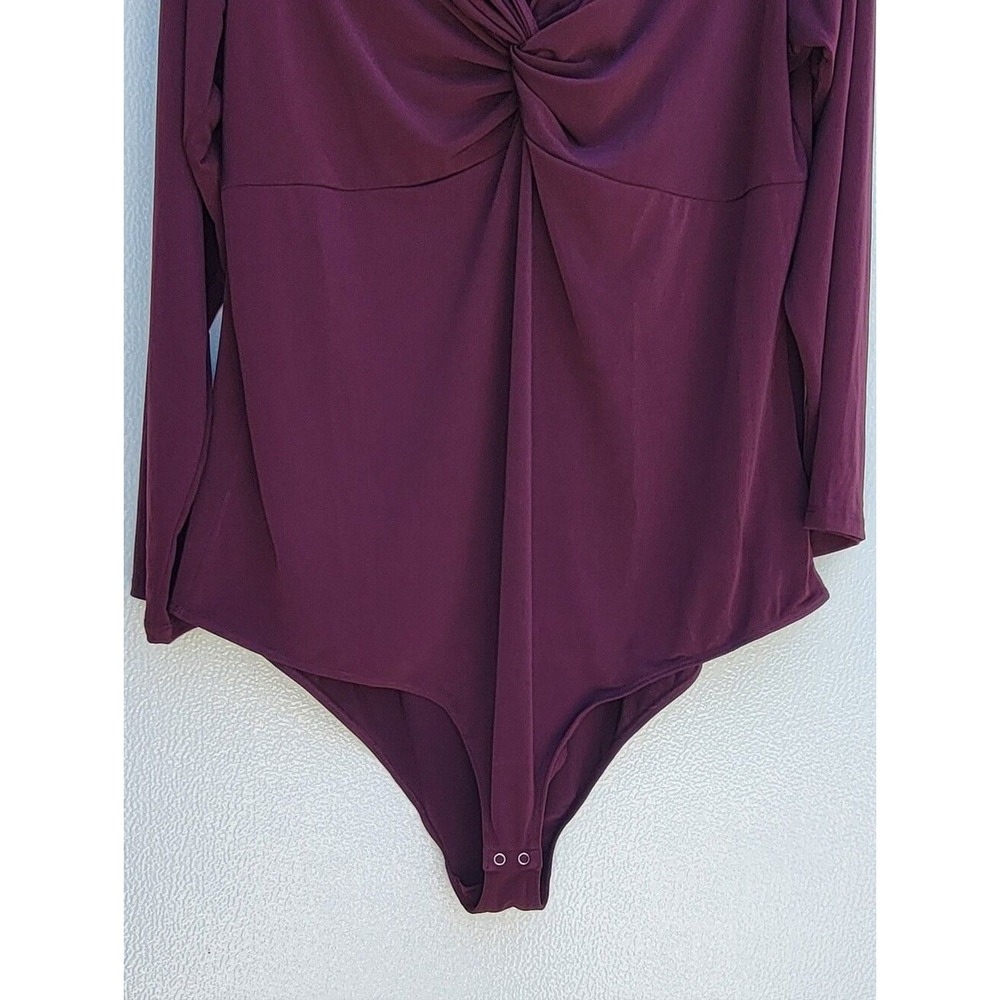 Torrid NWT Plum Twist-Front Long Sleeve Bodysuit Women SIZE 3XL - Picture 5 of 8